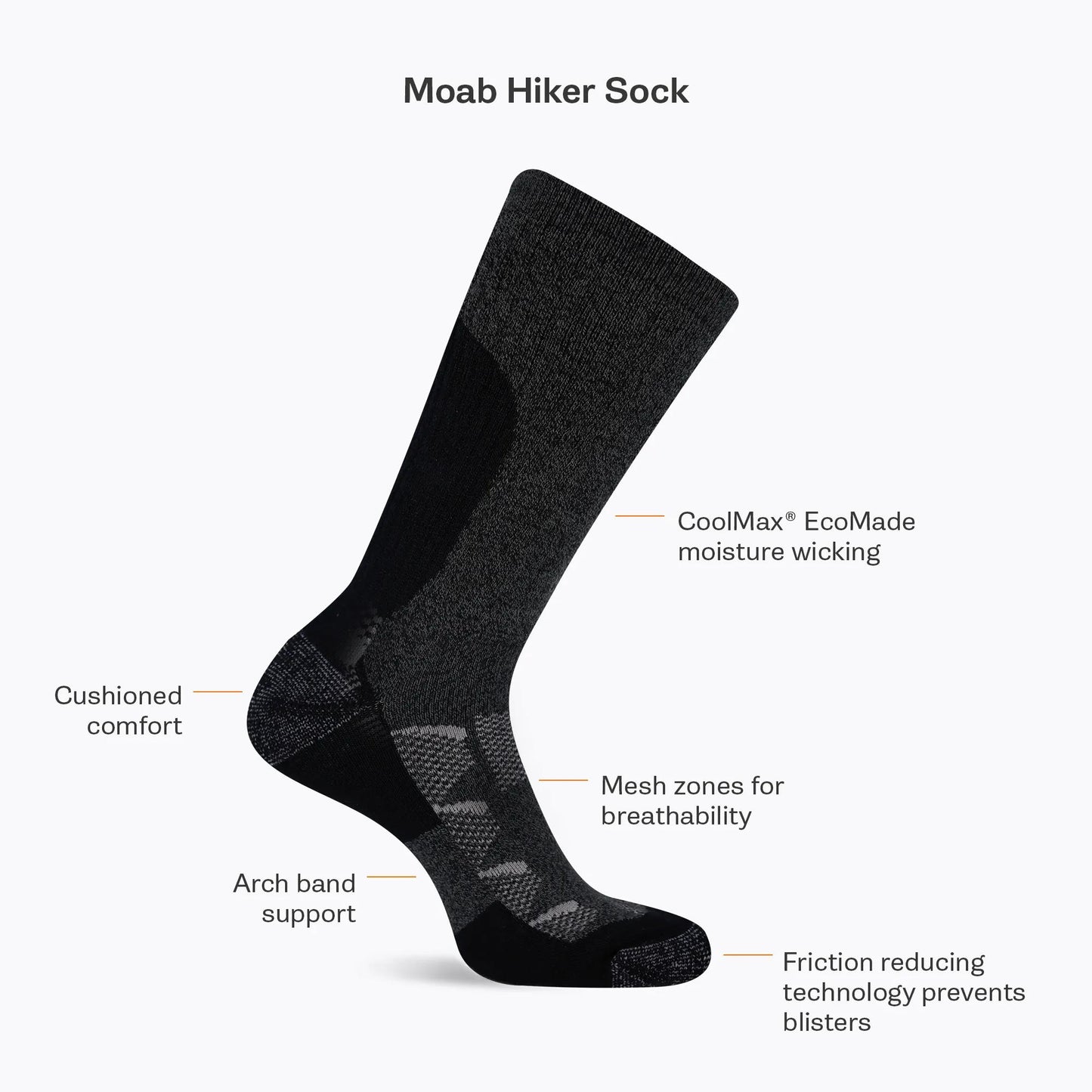 Moab Hiker Crew Sock - US 6176